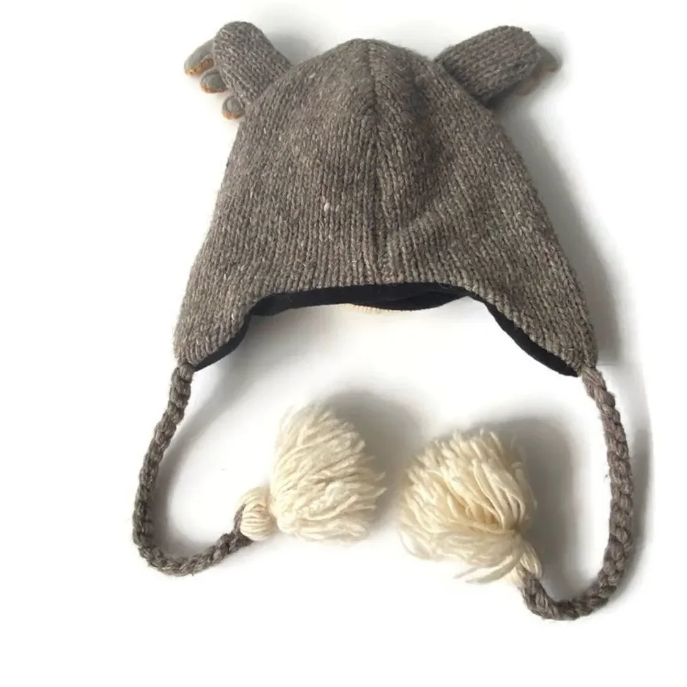 Kids Moose Knit Beanie Hat OS